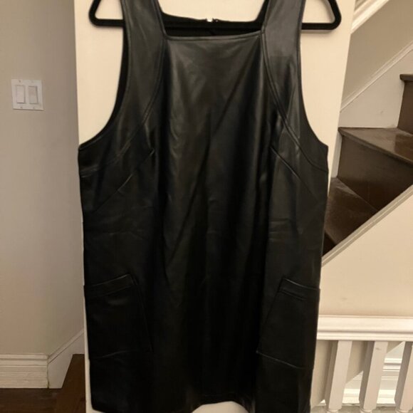 Maeve Black Leather Jumper Minidress NWT - Picture 5 of 9